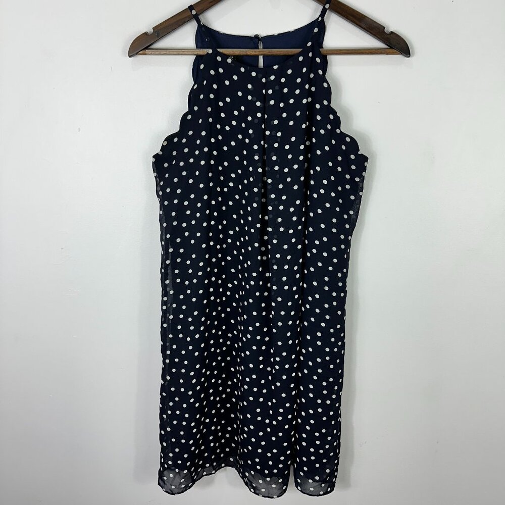 A Byer‎ Dress Women Medium Polka Dot Sleeveless Euro Summer Preppy Parisian